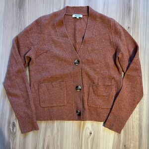 Madewell Rust Brown Button-Front Cardigan